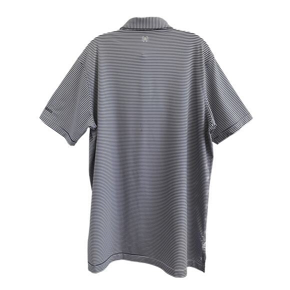 Peter Millar Sz L Golf Polo Black Stripe Summer Comfort Wicking Stretch Active - Picture 3 of 12